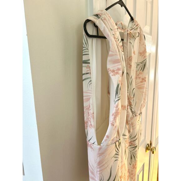 NWOT ASOS Plunge White Pink & Green Tropical Leaf Print Bathing Suit - Picture 5 of 7